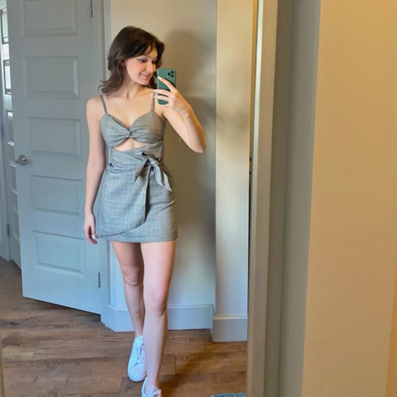 The Jersey Diaries Mini Tie Cut Out Dress - Picture 1 of 5